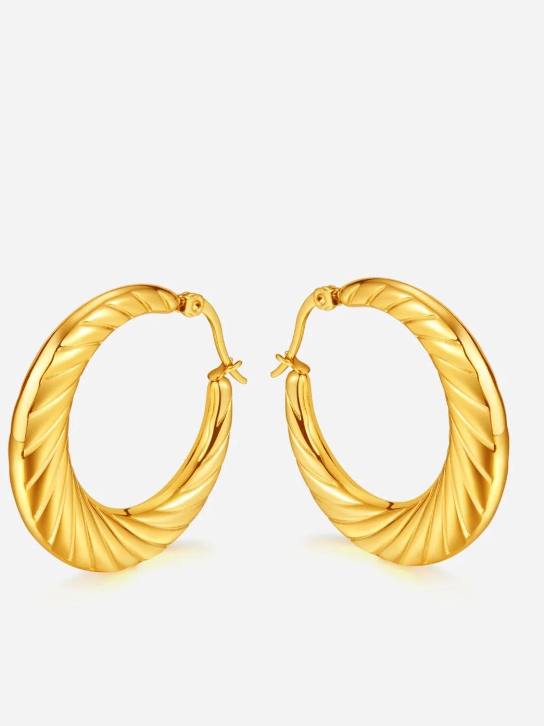 Twist Croissant Hollow Hoop Earrings