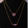 Handcrafted Gold-Plated Layered Necklace Set With Blue Paachi Kundan Stone Floral & Bird Charms