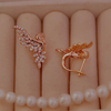 Rose Gold Angel Wing Ear Climber Studs