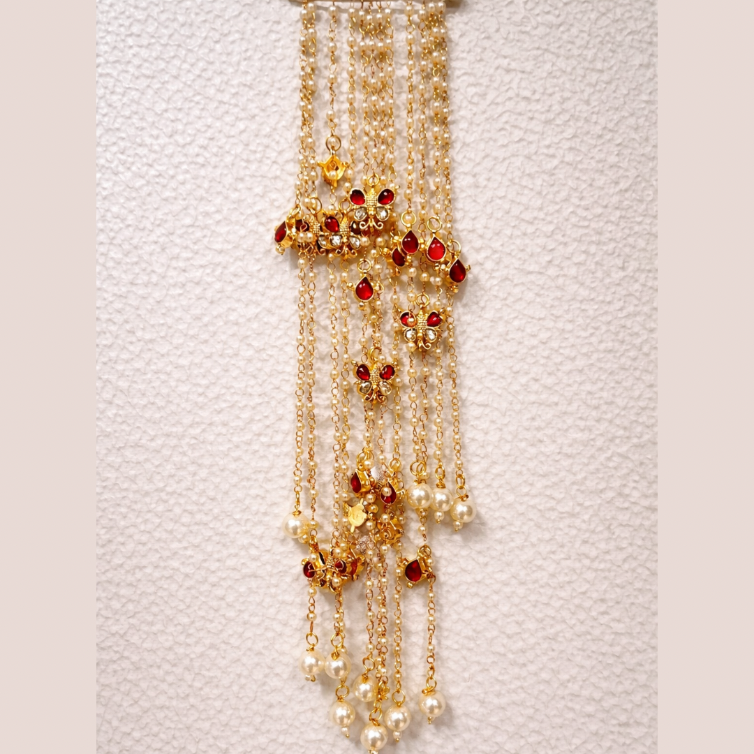 Ethereal Gold Charm & Pearl Hair Chain