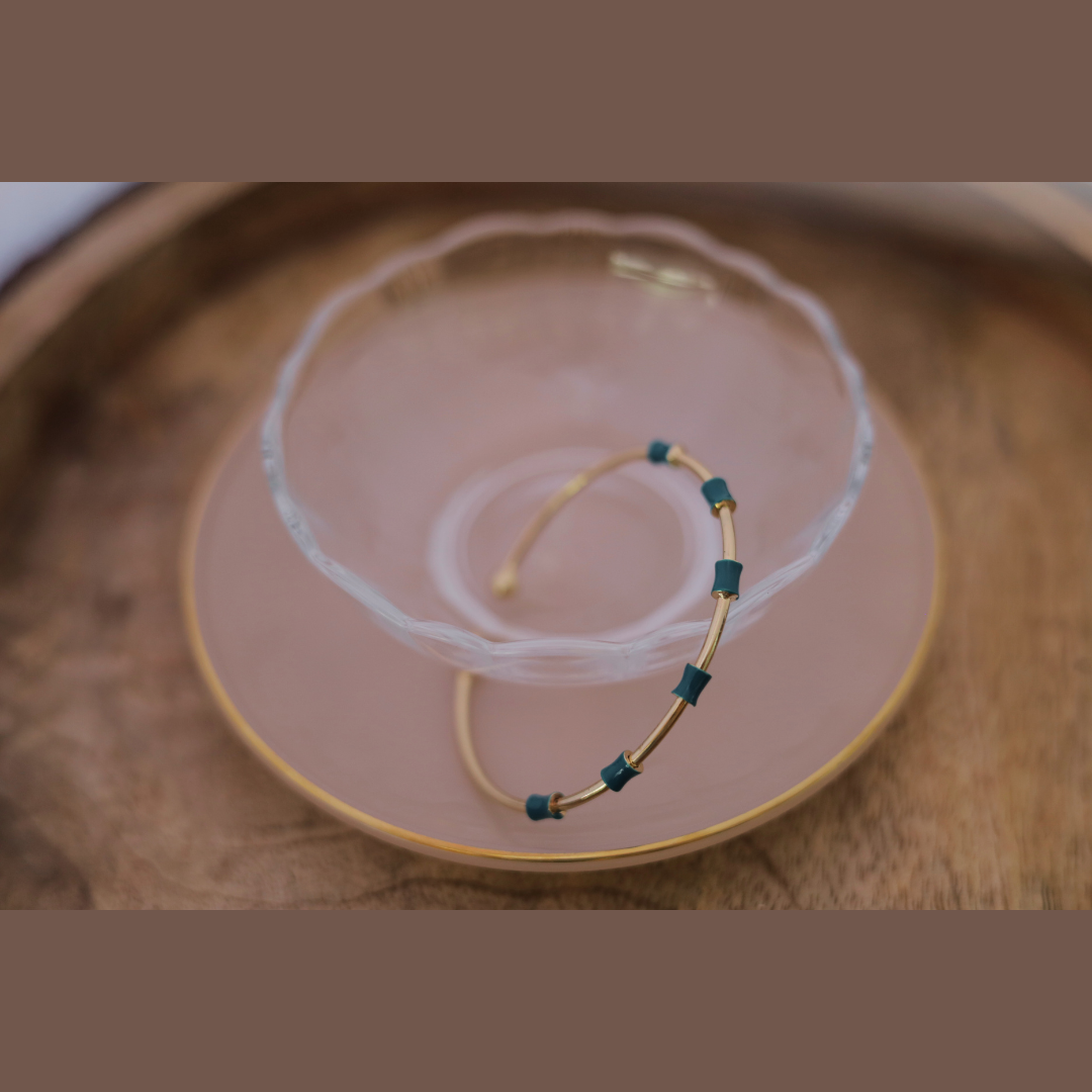 Multicolour Metal Enamel Zircon Bracelet – Trendy Minimal Jewelry for Women