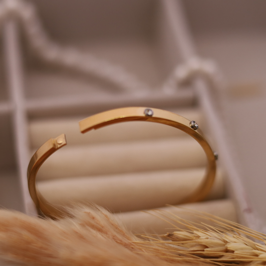 Rhinestone-Accented Multi-Tone Bracelet