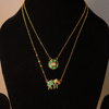 Handcrafted Gold-Plated Layered Necklace Set with Emerald Paachi Kundan Green Stone Floral & Elephant Charms