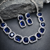 Sapphire Blue American Diamond DoubletWedding Jewellery Set
