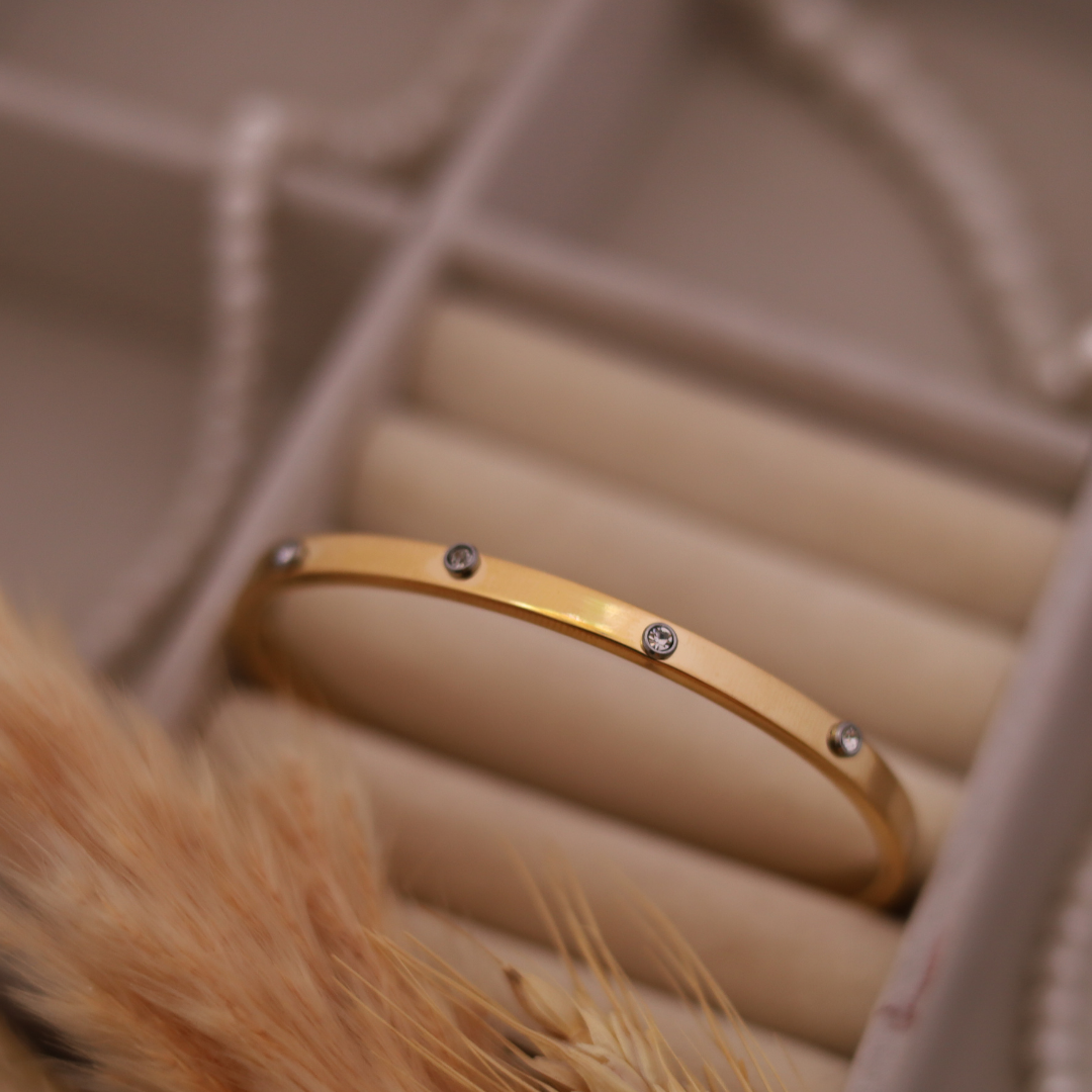 Rhinestone-Accented Multi-Tone Bracelet