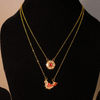 Handcrafted Paachi Kundan Layered Necklace Set with Ruby Floral & Bird Charms