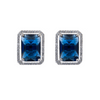 Blue Rectangle American Diamond Stud Earring