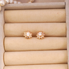 Rose Gold Sunburst Crystal Stud Earrings