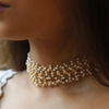 Handcrafted Pearl Choker Necklace for Women – Elegant Multi-Strand Gold Wire Design