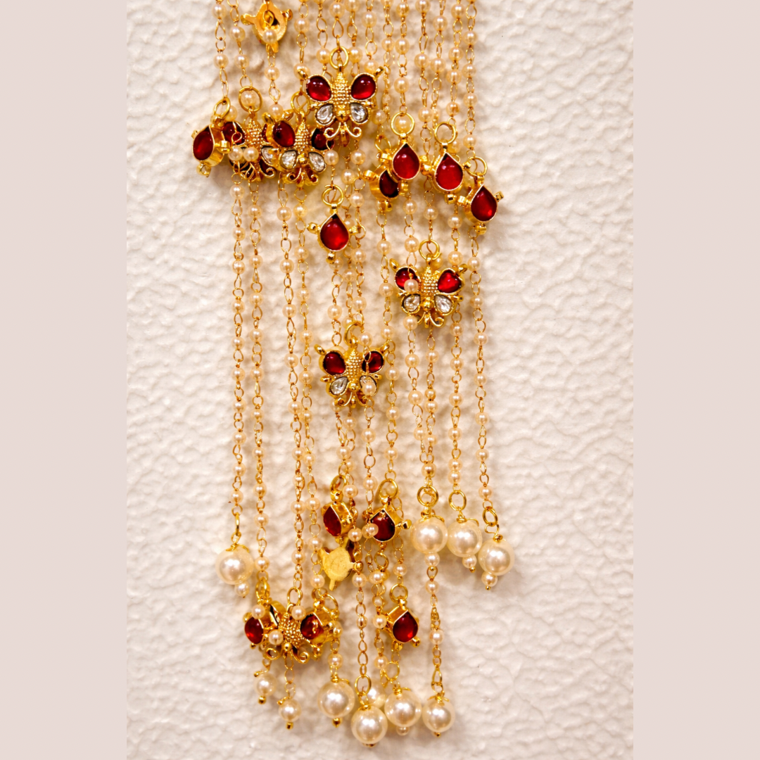 Ethereal Gold Charm & Pearl Hair Chain