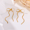 Long Tassel  Chain Bow Earrings