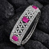 Ruby CZ Stones Studded Silver Plated Women’s Bracelet