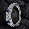 Sapphire CZ Stones Studded Silver Plated Women’s Bracelet