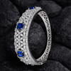 Sapphire CZ Stones Studded Silver Plated Women’s Bracelet
