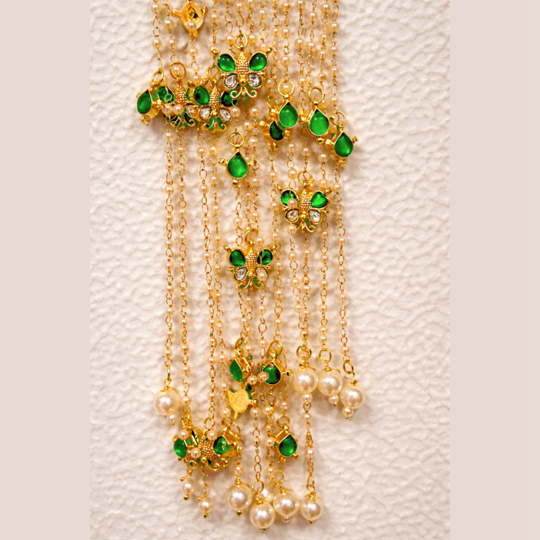 Ethereal Gold Charm & Pearl Hair Chain