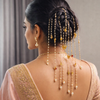 Ethereal Gold Charm & Pearl Hair Chain