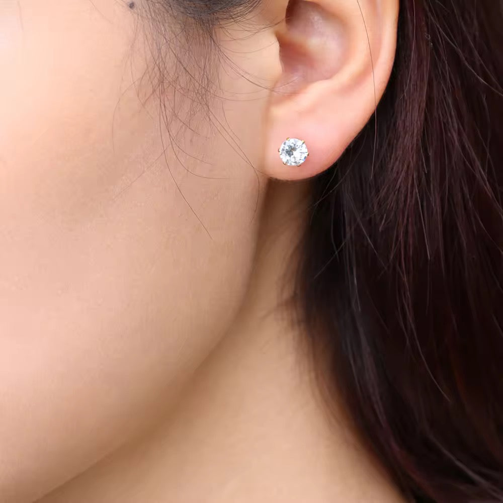 Classic Solitaire Stud Earrings