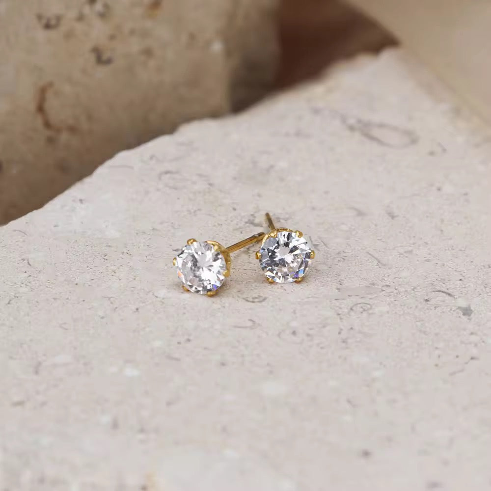 Classic Solitaire Stud Earrings