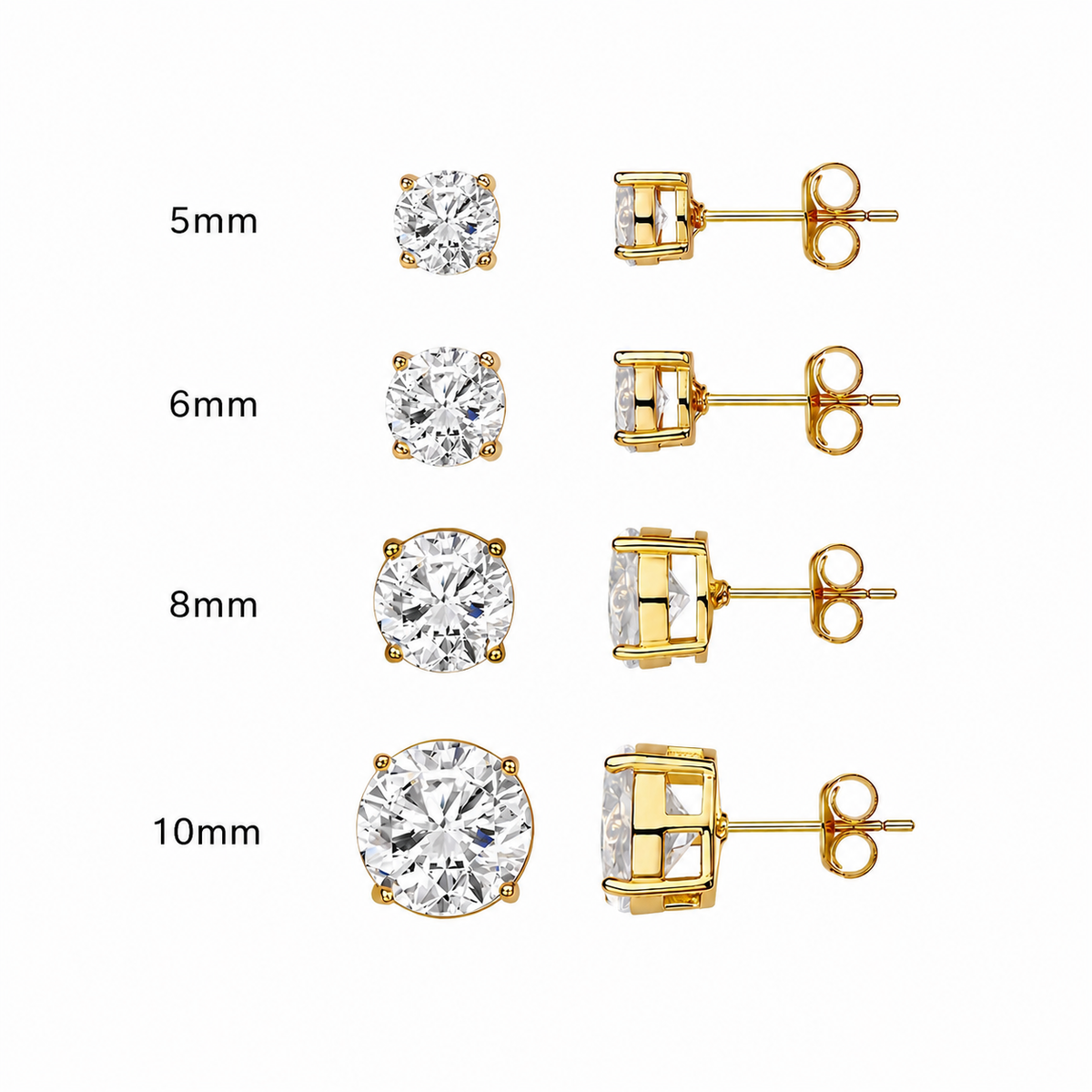 Classic Solitaire Stud Earrings
