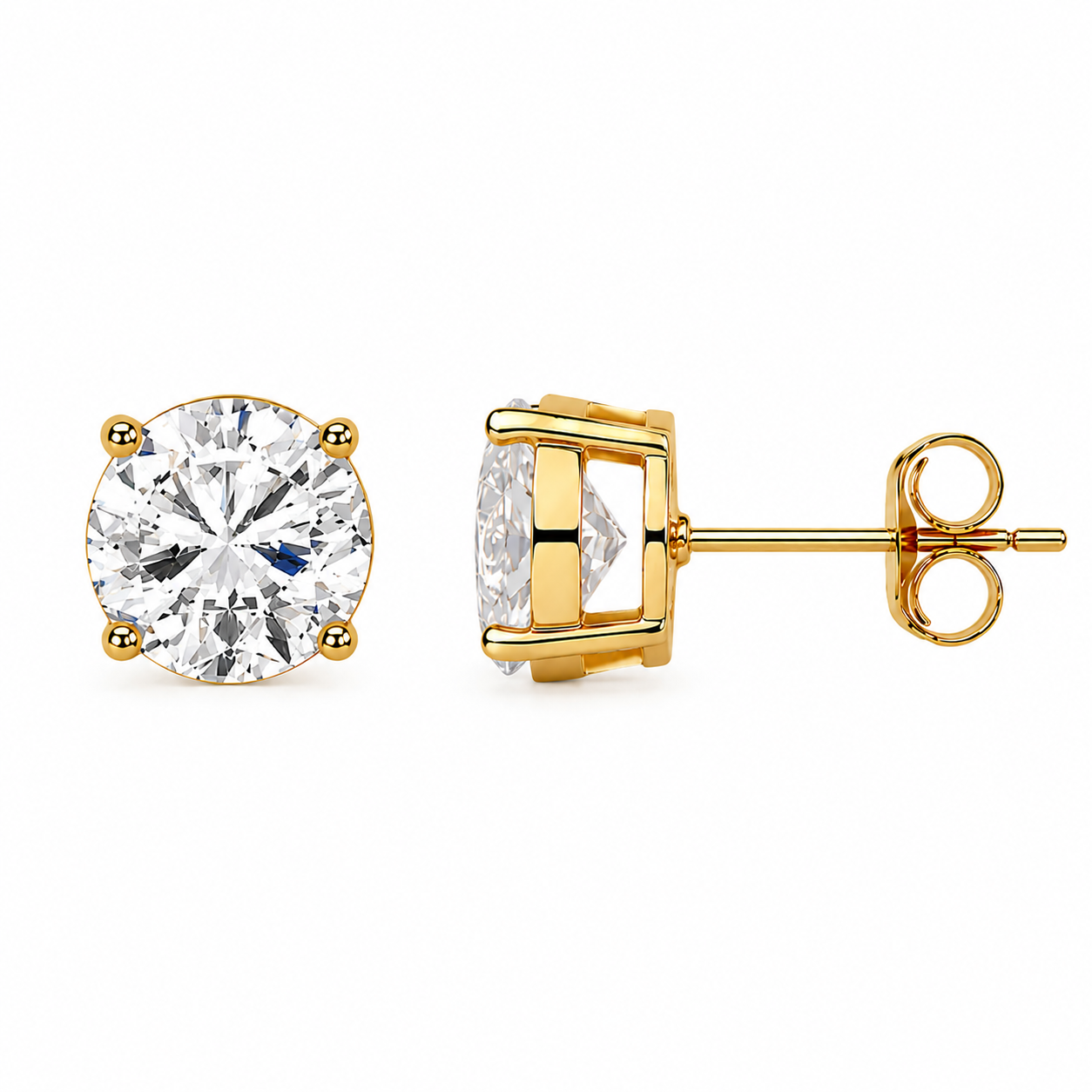 Classic Solitaire Stud Earrings