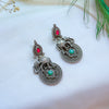 Antique Elephant Motif Oxidized Silver Earrings