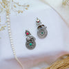 Antique Elephant Motif Oxidized Silver Earrings