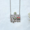 Tribal Oxidized Silver Necklace with Temple Motif