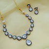 Elegant Blue Mossainite Necklace Set with Earrings