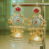 Handmade Regal Gold Plated Parrot Jhumka Earrings