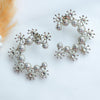 Contemporary Silver-Toned Celestial Hoop Earrings