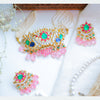Multicolor Kundan Choker Necklace with Pink Beads – Bridal Pearl String Jewellery