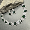 Faux American Diamond Doublet Neck Set- Emerald Green