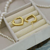 Sculpted Heart Golden Hoops