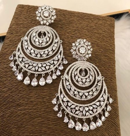 Large Round CZ Earrings