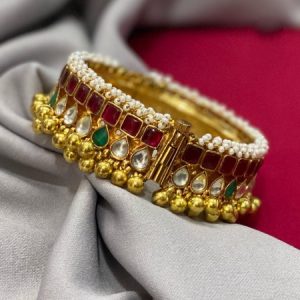 Ruby Bracelet in Paachi Kundan