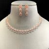 American Diamond Necklace Set with Circular Design