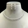 American Diamond Necklace Set with Circular Design