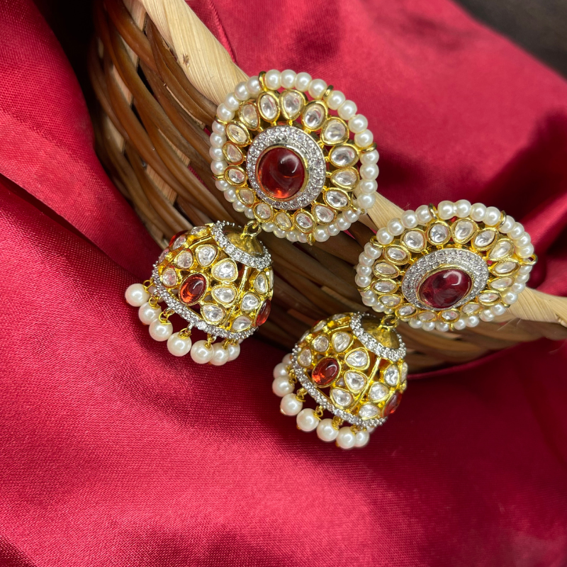 Pearl Kundan Jhumka