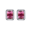 Red Rectangle American Diamond Stud Earring