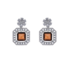 Eternal Champagne Gold Drop CZ American Diamond Earrings