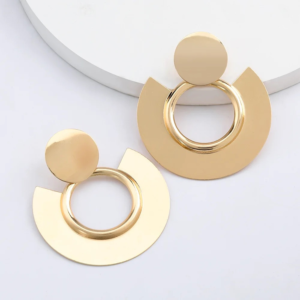 Gold Plated Circular Geometric Earring