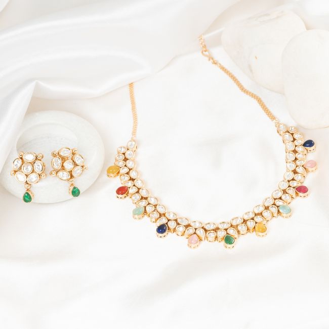 Rangeela Multicolored Kundan Necklace