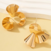 Gold Irregular Twisted Stud Earrings