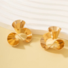 Gold Irregular Twisted Stud Earrings