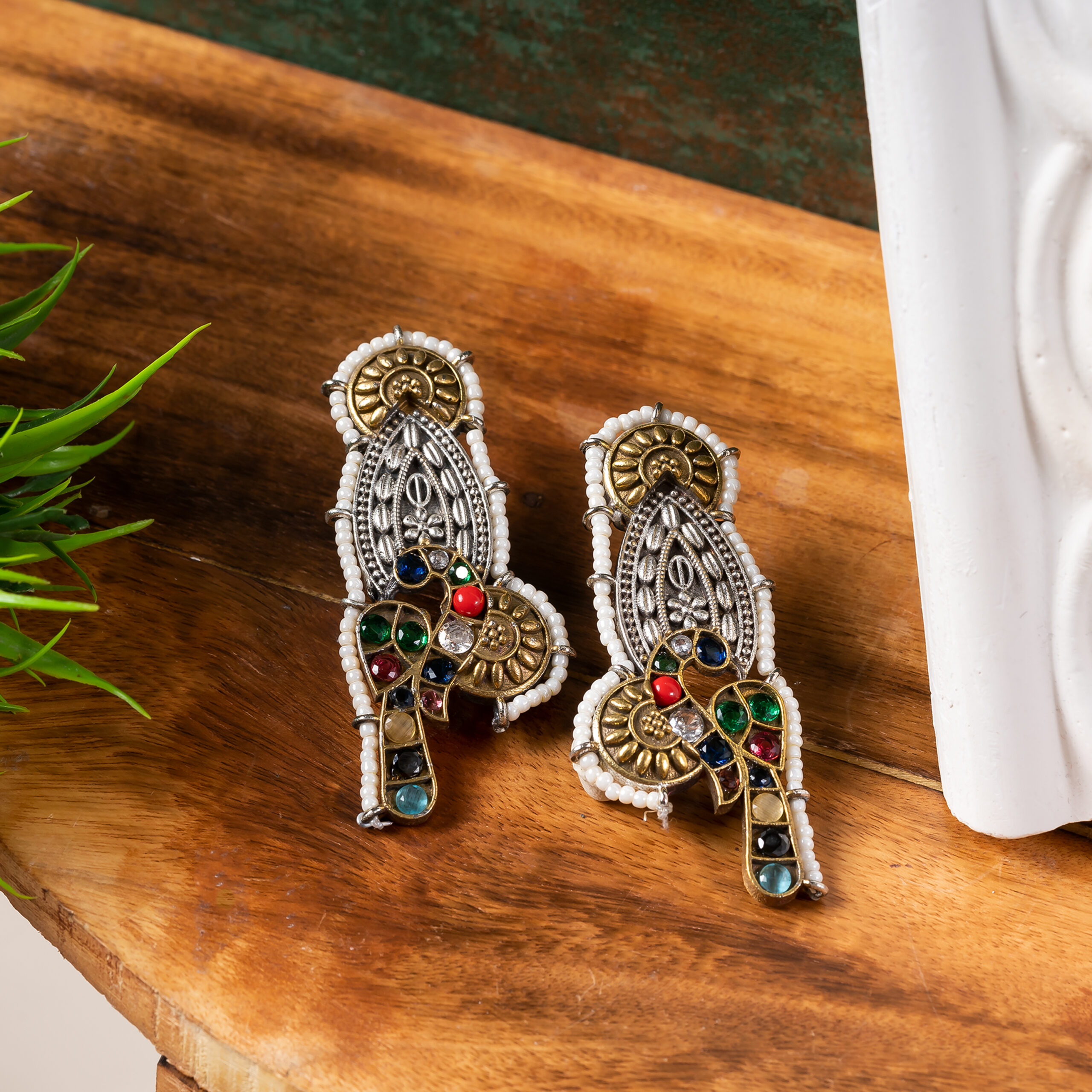 Dual Tone Multicolor Parrot Earring