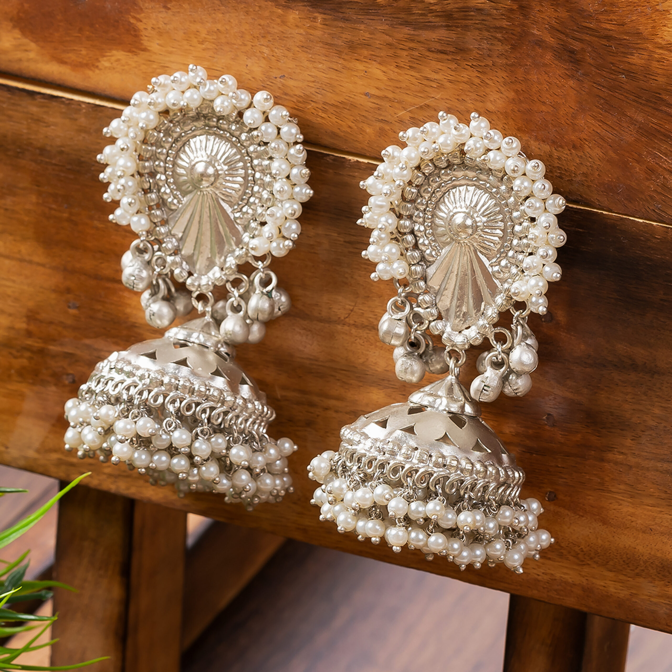 Lookalike Silver Plated Premium Dangler Jhumka Earring