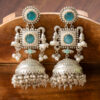 92.5 Silver lookalike monalisa stone Jhumka