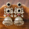 92.5 Silver lookalike monalisa stone Jhumka