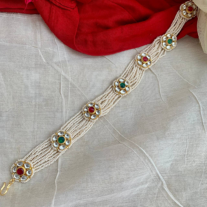 sheeshphool with Floral kundan motifs & pearl embellishments