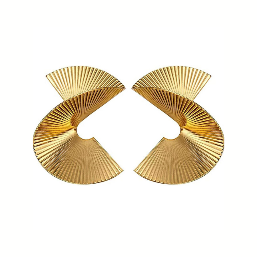 Gold Geometric Exaggerated Statement Earrings